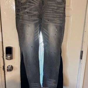 Stylish Gray Distressed Jeans